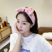 ヘアバンド 洗顔用ヘアバンド 洗顔 バスグッズ リボン ボーダー ドット ヒョウ柄 レオパード柄 もこもこ ふんわり やわらか かわいい レディース