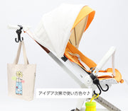 ベビーカー用フック 2個セット ダブルフック 荷物掛け 荷物フック バギーフック マルチフック 面ファスナー 取り付け簡単 シンプル ベーシック 買い物カート 小物掛け 子ども こども
