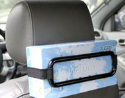 車載用ティッシュホルダー 車用 ゴムベルト ヘッドレスト 後部座席 サンバイザー ゴムバンド ボックスティッシュ 面ファスナー 簡単取り付け 便利 カーアクセサリー