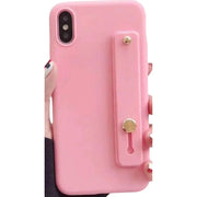 スマホケース スマホカバー 落下防止ベルト付き スタンド機能 iPhone対応 マット調 シリコン スマホバンド ホールドベルト おしゃれ かわいい アイフォン対応 携帯ケース 保護ケース 背面保護 傷防止