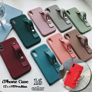スマホケース スマホカバー 落下防止ベルト付き スタンド機能 iPhone対応 マット調 シリコン スマホバンド ホールドベルト おしゃれ かわいい アイフォン対応 携帯ケース 保護ケース 背面保護 傷防止