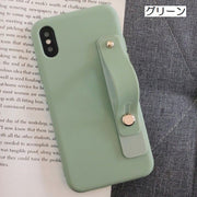 スマホケース スマホカバー 落下防止ベルト付き スタンド機能 iPhone対応 マット調 シリコン スマホバンド ホールドベルト おしゃれ かわいい アイフォン対応 携帯ケース 保護ケース 背面保護 傷防止