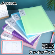 ファイルブック ファイルケース ドキュメントファイル A4 40ページ 60ページ 書類ケース プリント整理 持ち運び クリアポケット 収納 日用品雑貨