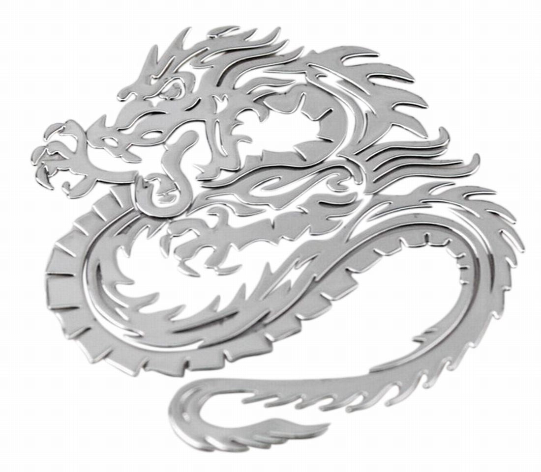 カーステッカー 車用ステッカー ボディステッカー シール 龍 竜 ドラゴン 自動車 愛車 外装 装飾 デコレーション シンプル かっこいい おしゃれ シルバーカラー 銀色 カーアクセサリー 自動車グッズ
