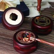 シーリングワックス炉 単品 シーリングスタンプ用品 キャンドルホルダー 封蝋 ろうそく 木目 円形 円柱 3点支柱 メルトポット 溶解 DIY ハンドメイド デコレーション 手紙 手帳 カード お便り レトロ お洒落 かわいい アンティーク調