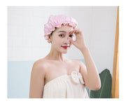 シャワーキャップ ヘアキャップ バスキャップ 大人用 浴用帽子 バス用品 お風呂 入浴 洗顔 防水 レディース おしゃれ かわいい フリル 上品 ゴム ぼうし かぶる 温泉 旅行 女性用 婦人用