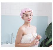シャワーキャップ ヘアキャップ バスキャップ 大人用 浴用帽子 バス用品 お風呂 入浴 洗顔 防水 レディース おしゃれ かわいい フリル 上品 ゴム ぼうし かぶる 温泉 旅行 女性用 婦人用