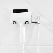 ドライヤーホルダー ドライヤーラック 壁掛け 壁面収納 両面テープ 接着 穴あけ不要 洗面所 脱衣所 バスルーム 取り付け簡単 省スペース コンパクト シンプル スタイリッシュ 収納力 便利
