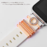 スマートウォッチアクセサリー 5個セット applewatch用バンドチャーム アップルウォッチ用 チャーム イニシャル アルファベット ラインストーン おしゃれ かわいい