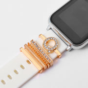 スマートウォッチアクセサリー 5個セット applewatch用バンドチャーム アップルウォッチ用 チャーム イニシャル アルファベット ラインストーン おしゃれ かわいい