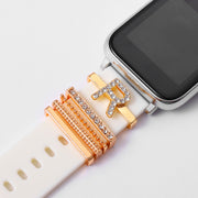 スマートウォッチアクセサリー 5個セット applewatch用バンドチャーム アップルウォッチ用 チャーム イニシャル アルファベット ラインストーン おしゃれ かわいい