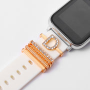 スマートウォッチアクセサリー 5個セット applewatch用バンドチャーム アップルウォッチ用 チャーム イニシャル アルファベット ラインストーン おしゃれ かわいい