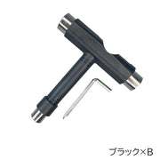 スケートボード用 T型レンチ T字ツール メンテナンス用品 工具 小物 スケボー 組み立て 取り付け 取り外し 分解 コンパクト ブラック ホワイト 黒 白
