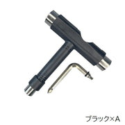 スケートボード用 T型レンチ T字ツール メンテナンス用品 工具 小物 スケボー 組み立て 取り付け 取り外し 分解 コンパクト ブラック ホワイト 黒 白
