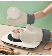 鍋つかみ 左右二個組 キッチン用品 シリコン製 白 耐熱 滑り止め 耐水 汚れが落ちやすい オーブン 電子レンジ