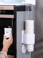 カップディスペンサー 紙コップホルダー 使い捨てコップ 収納 壁面 蓋付き 防塵 粘着テープ 貼り付け 取付簡単 会社 イベント フードコード 飲食店 カフェ 喫茶店 ホーム オフィス コンビニ ビュッフェ