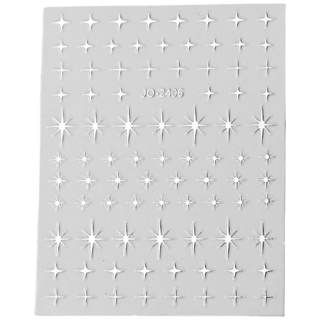デコネイルシール 2枚セット ネイルアート ジェルネイル ネイルパーツ ネイル用品 星 ハート シルバーカラー デザイン豊富 おしゃれ 定番 かわいい