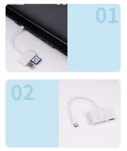 メモリーカードリーダー TypeC USBメモリ MicroSD 変換アダプター TypeB対応 PCアクセサリー  MicroUSB ホワイト ブラック
