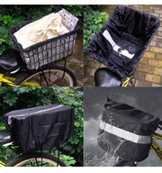 自転車かご用カバー バスケットカバー 防水 雨除け レインカバー バックパック リュックカバー 自転車用品 アウトドア レジャー マルチカバー ブラック 黒