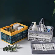 コンテナボックス 持ち手付き 小さめ 折りたたみ式 かご バスケット 買い物かご 収納用品 収納ボックス 小物入れ キッチン 浴室 ピクニック アウトドア シンプル カジュアル おしゃれ