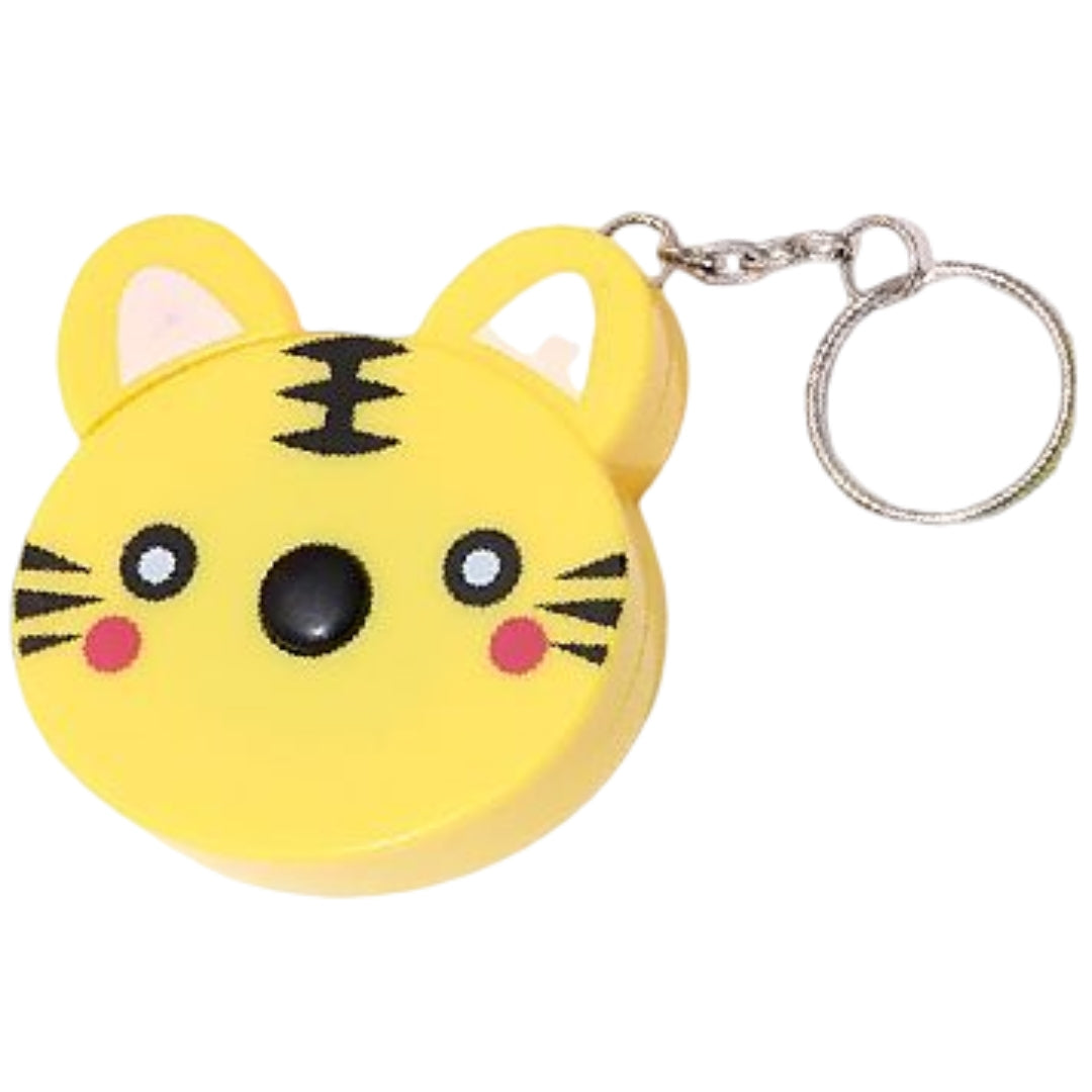 メジャー 巻き尺 150cm 雑貨 アニマル トラ ブタ パンダ リング付き インチ シンプル かわいい 持ち運び可能