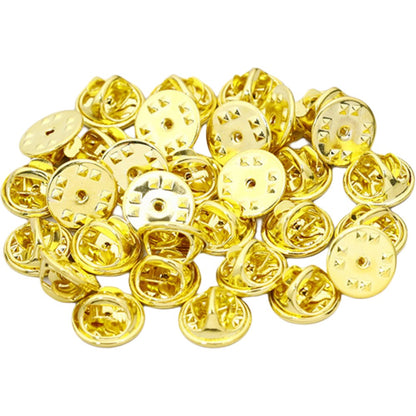ピンバッジ 留め具 金具 10個セット アクセサリー材料 蝶タック ゴールド1 バリエーション画像