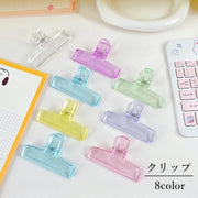 クリップ ペーパークリップ 文房具 ステーショナリー 事務用品 雑貨 メモ 書類 大きめ クリア 透け感 かわいい おしゃれ