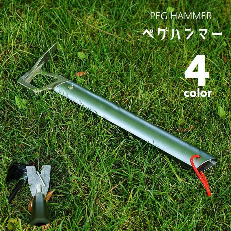 ペグハンマー ペグ抜き アウトドア用品 キャンプ ソロキャンプ テント張り 軽量 軽い 持ちやすい テント設営 ペグ打ち 栓抜き 野外 レジャー 登山 金づち 防災グッズ ストラップ付 多機能 運動会 便利グッズ 赤 青 銀色 黒