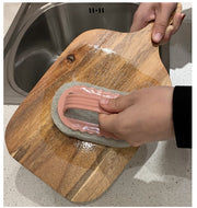 キッチンスポンジ ハンドル付き 持ち手付き キッチン用品 食器洗い 皿洗い 掃除用品 握りやすい 手荒れ防止 多用途 汚れ落とし 水回り シンク 鍋 フライパン お風呂掃除 浴槽 洗面台