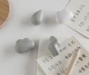 マグネット 磁石 グレー3個セット 文房具 冷蔵庫 黒板 ホワイトボード メモ留め 雨 雲 雷 雫 ロップ クラウド カミナリ