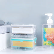 ソープディッシュ 多機能 石鹸置き 石けんケース 石けん台 バスラック バス用品 ローラー 蓋付き 泡 持ち運び おしゃれ 浴室 洗面所 お風呂 トイレ せっけん シンプル 無地 お洒落