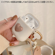 イヤホンケースカバー ストラップ付き AirPods用 Pro 第1世代 第2世代 第3世代 エアポッズ用 保護ケース ハート レザー調 シンプル 傷防止 保護 充電可能 おしゃれ かわいい 通勤 通学 お出かけ 持ち運び エアーポッズ用 イヤホン用アクセサリー