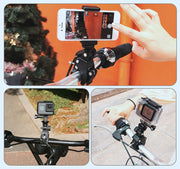 GoPro用マウント クランプ カメラスタンド スマホホルダー 自転車 オートバイ バイク 4分の1インチネジ ブラケット 固定