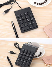 テンキー 有線 USB接続 キーボード ナンバーパッド 小型 薄型 滑り止め付き 数字入力 持ち運び便利 コンパクト 10キー パソコン周辺機器 PCアクセサリー 黒