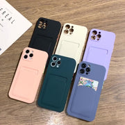 iPhoneケース スマホケース iPhoneカバー カード入れ ポケット付き 無地 バイカラー 背面保護 傷防止 13 14 15 16 Pro ProMax Mini Plus マットカラー シンプル レディース メンズ