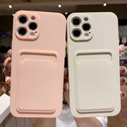 iPhoneケース スマホケース iPhoneカバー カード入れ ポケット付き 無地 バイカラー 背面保護 傷防止 13 14 15 16 Pro ProMax Mini Plus マットカラー シンプル レディース メンズ