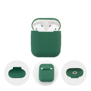 イヤホンケースカバー AirPods AirPods2 エアーポッズ用 傷防止 落ち防止 付けたまま充電 ワイヤレス充電対応 第1世代 第2世代 単色 無地 カラバリ豊富 シンプル 可愛い