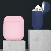 イヤホンケースカバー AirPods AirPods2 エアーポッズ用 傷防止 落ち防止 付けたまま充電 ワイヤレス充電対応 第1世代 第2世代 単色 無地 カラバリ豊富 シンプル 可愛い