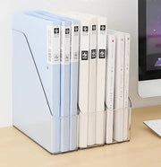 ファイルボックス マガジンボックス ファイル立て ファイルケース ファイルスタンド 卓上収納 事務用品 雑貨 クリア 透明 縦置き タテ スリム 小物入れ