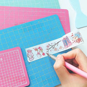 ミニカッティングマット カッター板 小さめ ミニ 単品 1枚 日用品 文房具 ハンドメイド 四角 正方形 長方形 目盛り付き 方眼 カッター 裁断 シンプル コンパクト かわいい