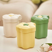 卓上ゴミ箱 ダストボックス ごみ箱 蓋付 フタ付き 食卓 パソコンまわり オフィス 小物入れ 収納 寝室 ベットサイド かわいい お花 フラワー