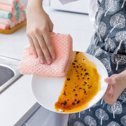 キッチンクロス 同色3枚セット 布巾 ふきん 雑巾 ハンドタオル 食器用 厚手 マイクロファイバー 吸水 掃除 油汚れ 両面 ワッフル調