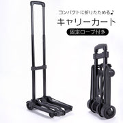 キャリーカート 台車 折りたたみ式 固定ロープ付き 耐荷重25kg ショッピングカート コンパクト 運搬 荷物運び 便利グッズ アウトドア 買い物
