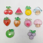デコレーションパーツ アクセサリーパーツ 10個セット ハンドメイド デコパーツ クラフト スマホ 装飾 DIY かわいい フルーツ 果物 キノコ 素材 手芸