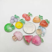 デコレーションパーツ アクセサリーパーツ 10個セット ハンドメイド デコパーツ クラフト スマホ 装飾 DIY かわいい フルーツ 果物 キノコ 素材 手芸