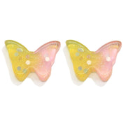 デコレーションパーツ アクセサリーパーツ 10個セット ハンドメイド用品 装飾 デコパーツ 蝶々 ちょうちょ 飾りつけ スパンコール グラデーション 立体 ぷっくり 子供 キッズ かわいい キュート ガーリー おしゃれ ピンク 黄 青 紫 緑