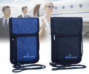 パスポートケース スキミング防止 旅行用品 トラベルグッズ 首下げ 首掛け ネックポーチ スマホポーチ カードポケット 無地 スリム 軽量 便利 海外旅行 国内旅行 カード収納 セキュリティポーチ ストラップ付き ブラック ブルー ピンク 黒 青