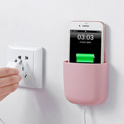 ウォールポケット リモコンホルダー スマホホルダー 壁面収納 収納雑貨 インテリア小物 インテリア雑貨 小型 小さめ コンパクト シール接着 ネジ不要 クギ不要 無地 ブルー ホワイト ピンク シンプル カジュアル 可愛い キュート