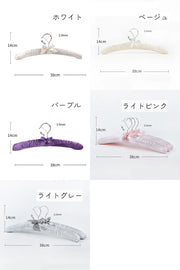 スポンジハンガー 収納用品 リボン ホワイト グレー ピンク サテン調 柔らかい かわいい 光沢