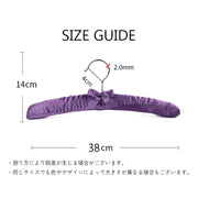 スポンジハンガー 収納用品 リボン ホワイト グレー ピンク サテン調 柔らかい かわいい 光沢